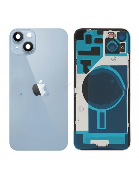 Tapa trasera azul con soporte iPhone 14 plus