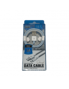 Cable de Datos ISER SK1051 Micro USB 3A | 1 Metro | Tela Trenzada Azul | Carga Rápida