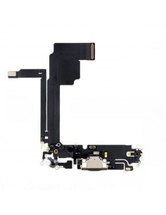 Flex de Carga con Conector y Micrófono Negro Original para iPhone 15 Pro Max